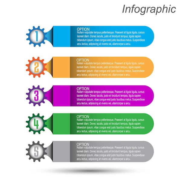 Infographics with steps and options