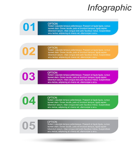 Infographics with steps and options