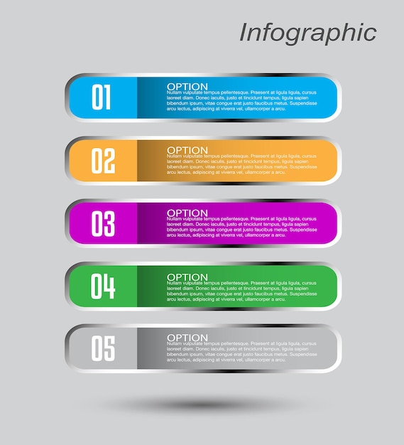 Infographics with steps and options