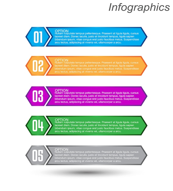 Infographics with steps and options