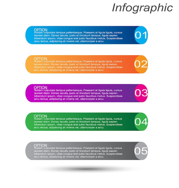 Infographics with steps and options