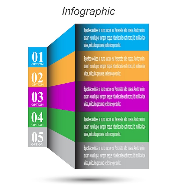 Infographics with steps and options