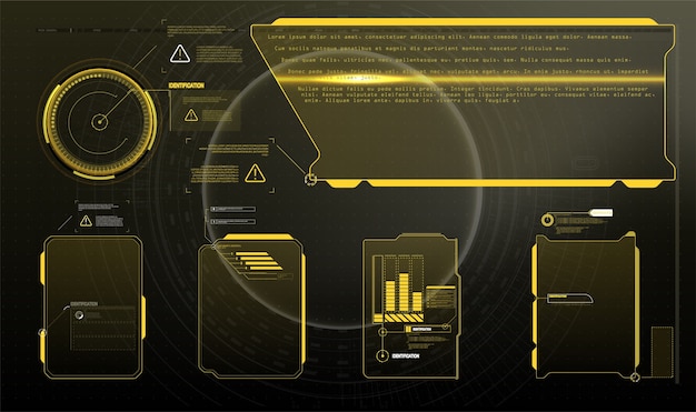 Information box bars and modern digital info frame layout templates. Good for game UIUX.