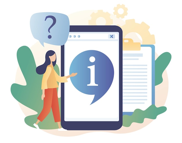 Information center online. Info symbol in smartphone app. Customer support, useful information
