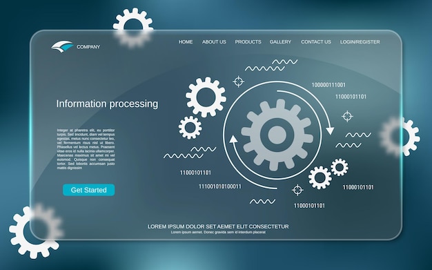 Information processing vector concept illustration