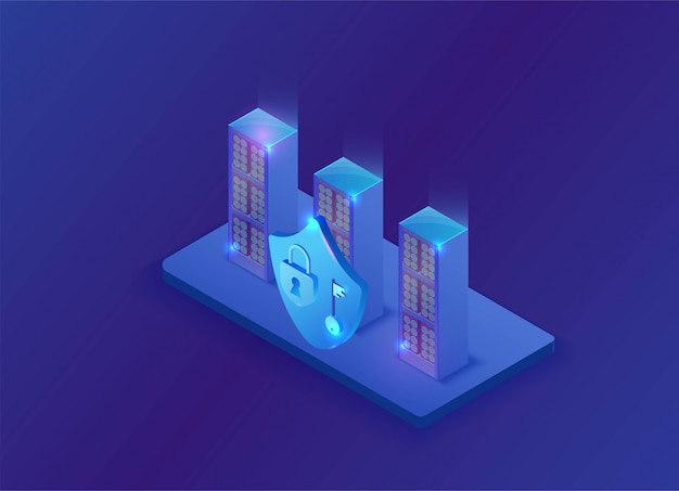 Information protection isometric illustration