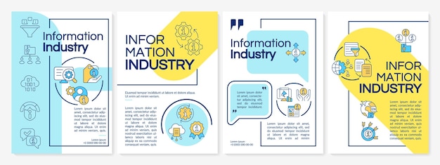 Information sector blue and yellow brochure template