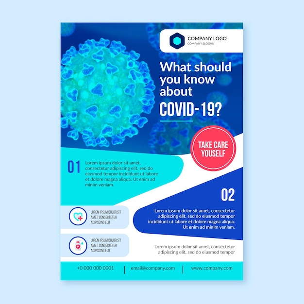 Informative coronavirus flyer template