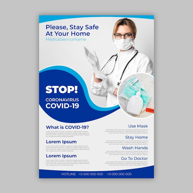 Informative coronavirus poster template