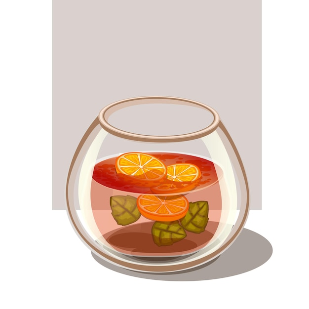 Infused water lemon mint illustration