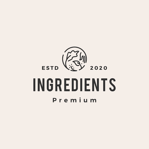 Ingredients  vintage logo  icon illustration