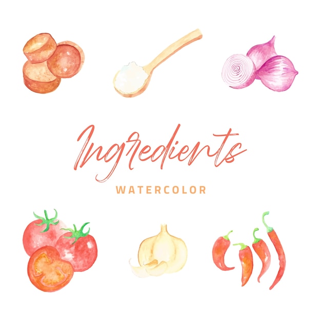 Ingredients Watercolor