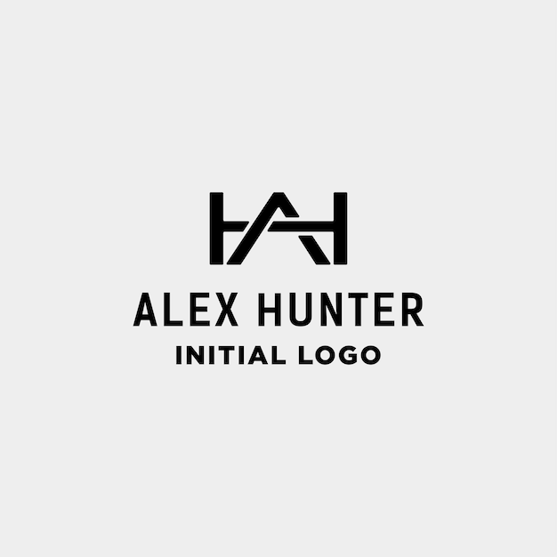 Initial AH logo design monogram identity vector icon illustration