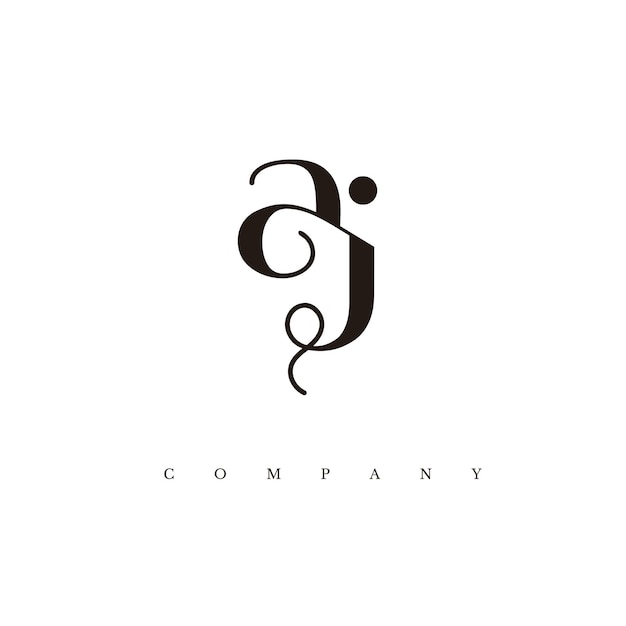 Initial AJ Logo Design Vector