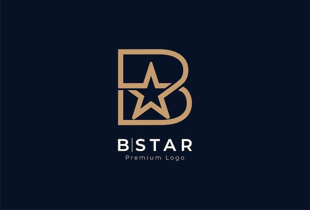 Initial B Star Logo, Letter B with star combination ,usable for brand and business logos