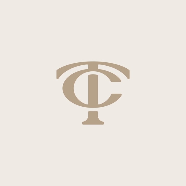 Vector initial based clean and minimal letter tc ct monogram logo template elegant luxury alphabet vector design