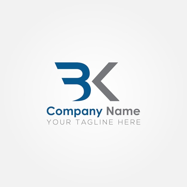 Initial branding BK letter logo design with white backgroundxA