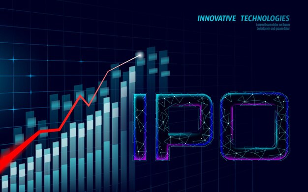 Vector initial coin offering ipo letters technology concept