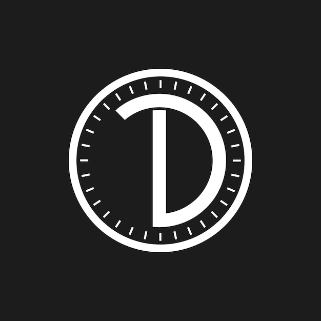 initial d logo letter d simple elegant minimalist