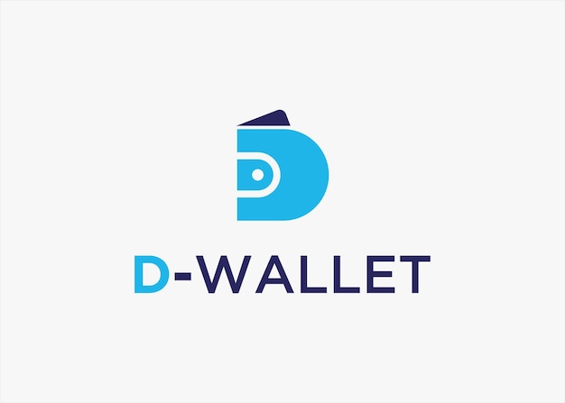 Initial D with wallet logo design vector silhouette illustration