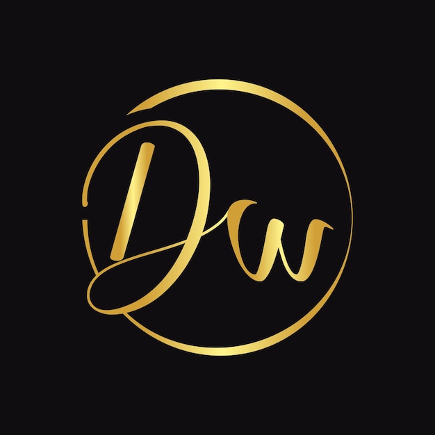 Initial DW Letter Logo With Script Typography Vector Template Creative Script Letter DW Logo Design