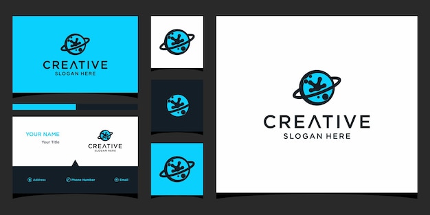 Initial flat logo design