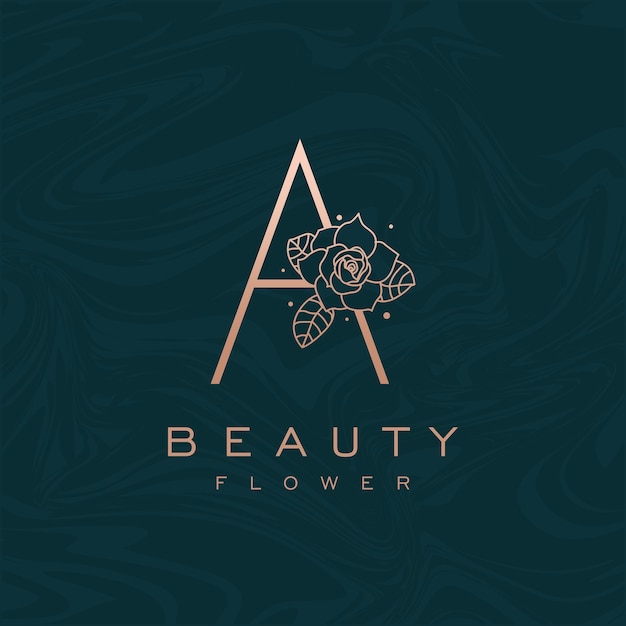 Initial A Flower Beauty Letter Logo Marble Design Vector