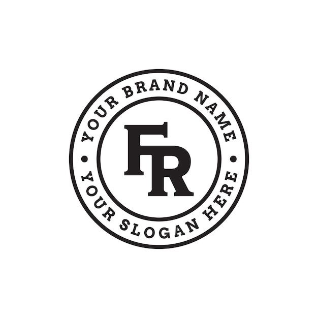 initial fr monogram logo