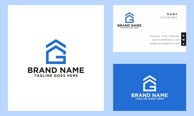 Initial G home logo design and business card design template