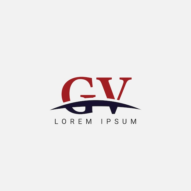 Initial GV VG Letter Logo design vector template