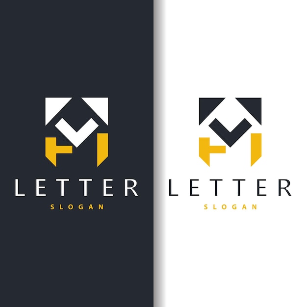 Initial HM Letter Logo Modern and Luxury Vector Minimalist MH Logo Template