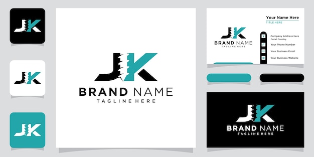 Initial JK drilling logo design vector template