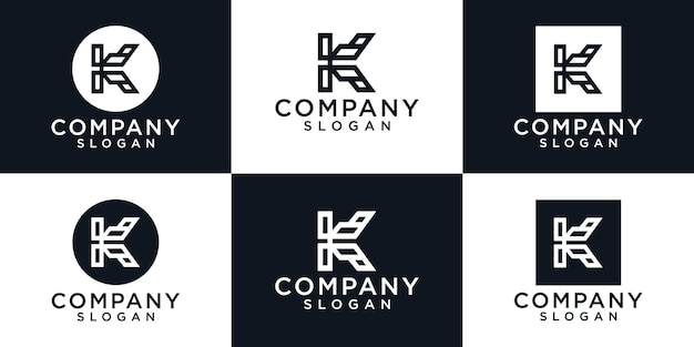 initial k letter modern logo design template