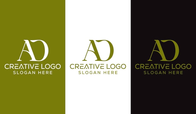 Initial Letter AD Logo Design Monogram Creative Modern Sign Symbol Icon