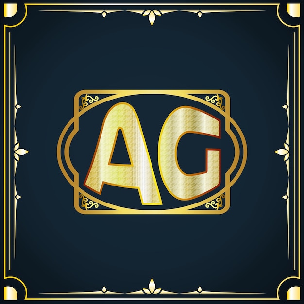 Initial letter AG royal luxury logo template