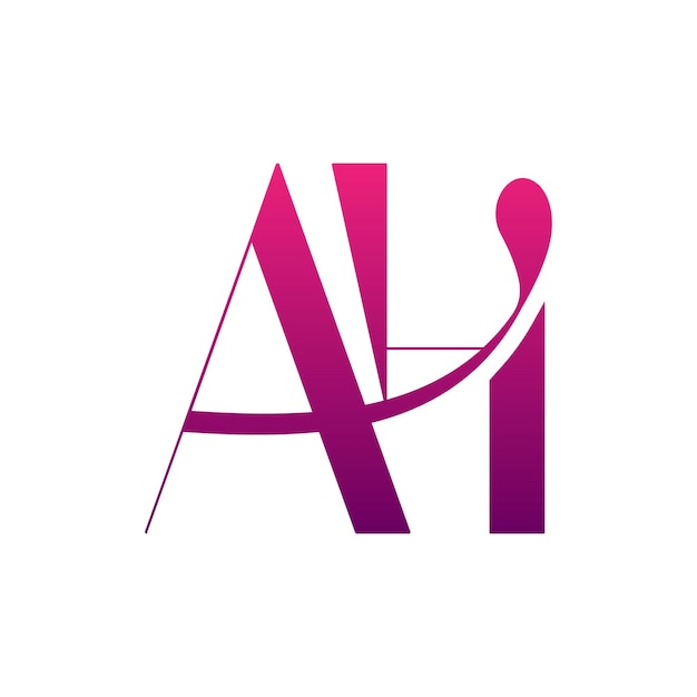 Initial Letter AH Logo AH Letter Design Vector Illustration