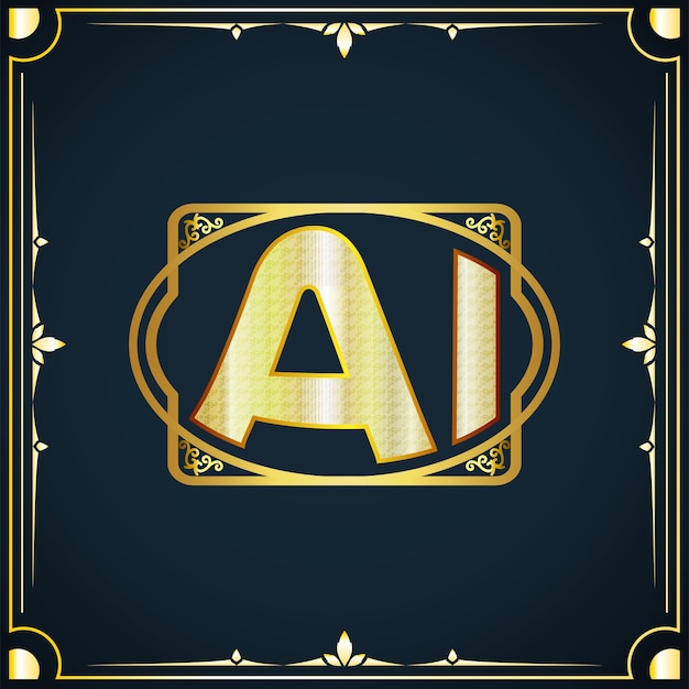 Initial letter AI royal luxury logo template