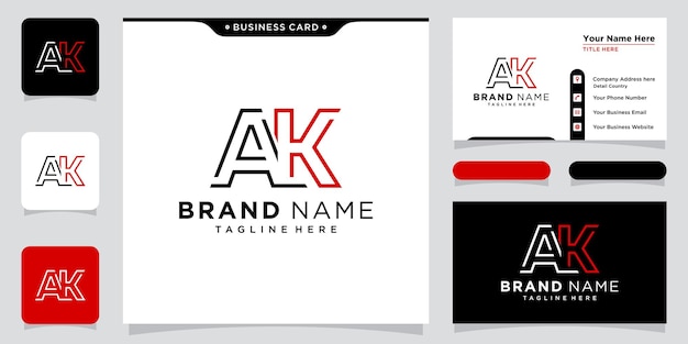 Initial Letter AK logo design template