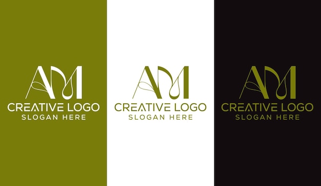 Initial Letter AM Logo Design Monogram Creative Modern Sign Symbol Icon