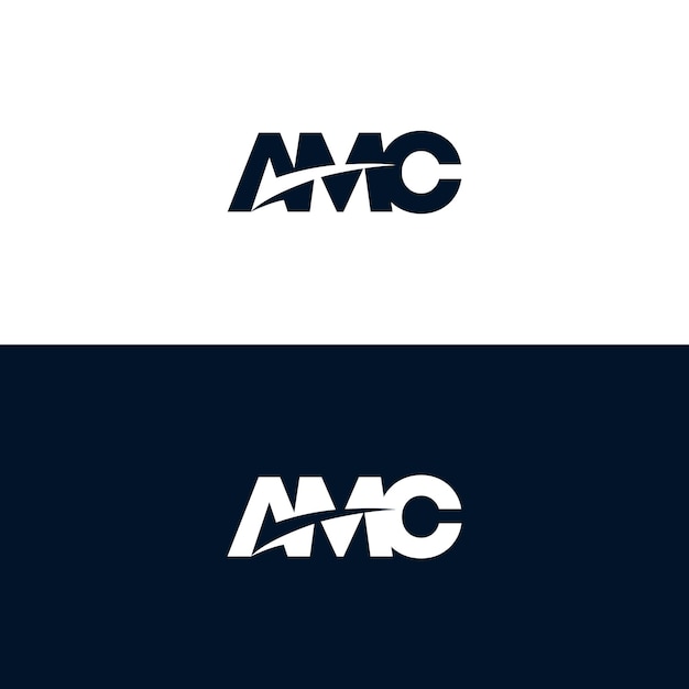 Initial Letter AMC with Check Mark Solution Negative Space Logo Design Inspiration