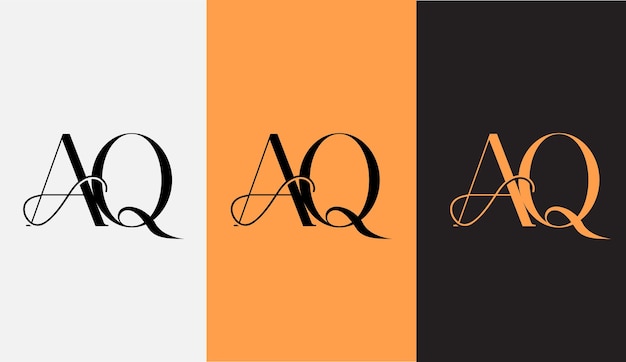 Initial letter AQ logo design creative modern symbol icon monogram