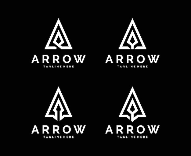 Initial Letter A Arrow with Arrowhead logo design vector template