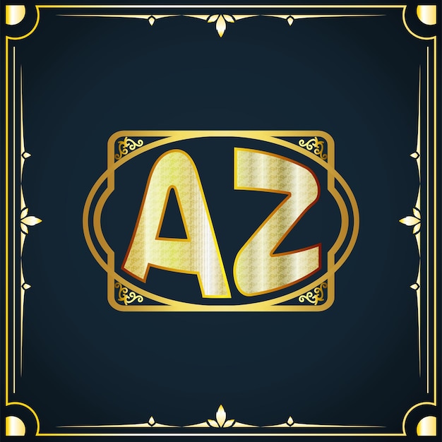 Initial letter AZ royal luxury logo template