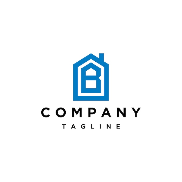 Initial letter B house logo icon design template