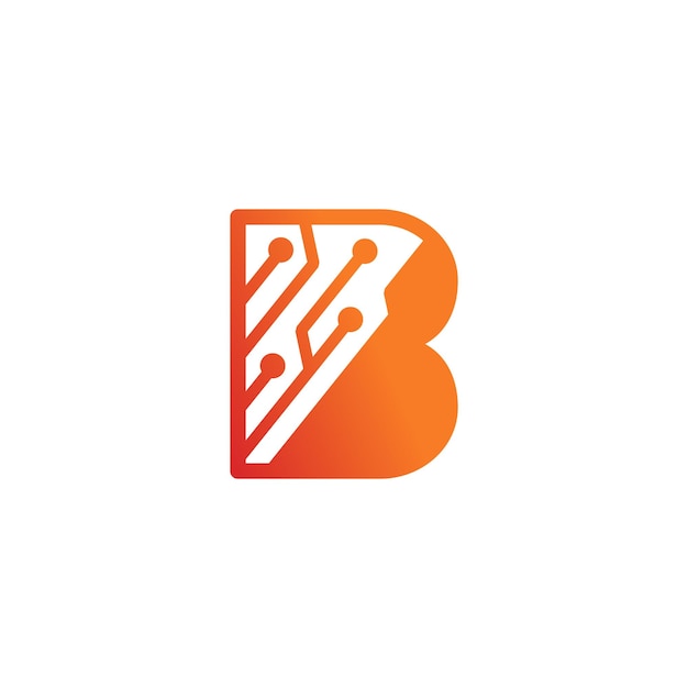 Vector initial letter b illustration for technology logo design 4