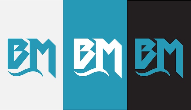 Vector initial letter bm logo design creative modern symbol icon monogram