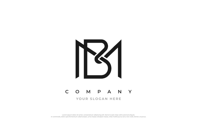 Initial Letter BM Logo or MB Logo Design Vector Template