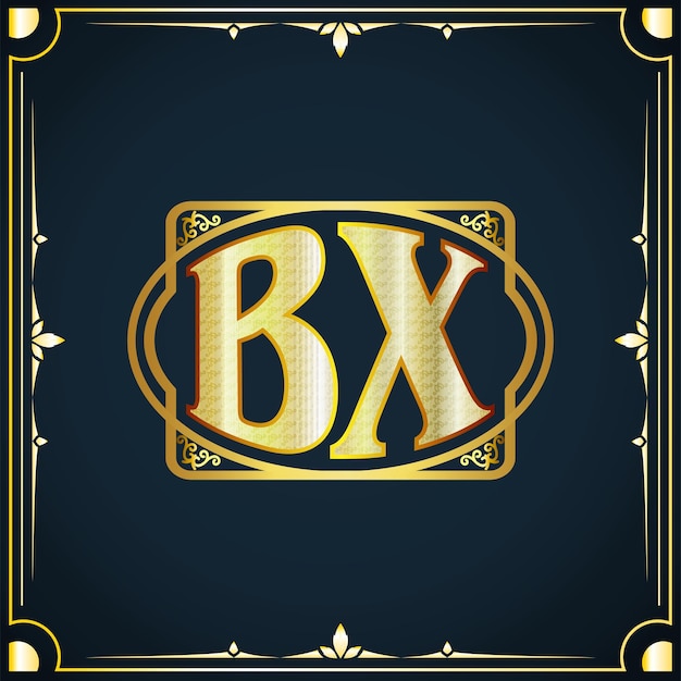 Initial letter BX royal luxury logo template