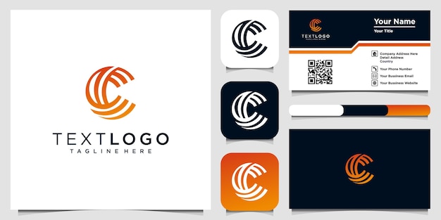 Initial letter C icon Luxury vector logotype with business card template