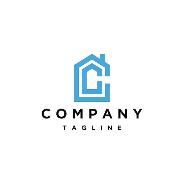 Initial letter CC house logo icon design template